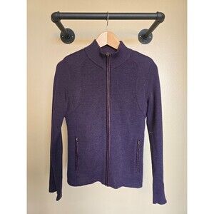 Peruvian Connection full zip.long sleeve purple cardigan sweater women's size sm